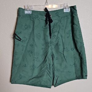Patagonia 32 Men's Green Print Swim Board‎ Shorts
